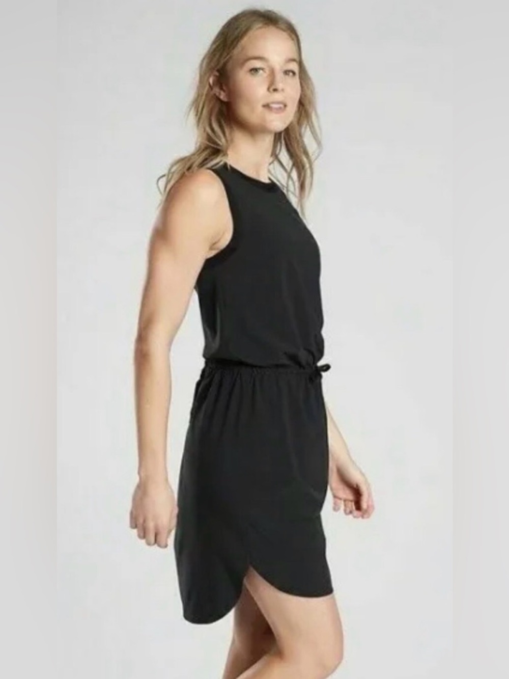 Athleta Black‎ Sleeveless Tie-Waist Mini Dress